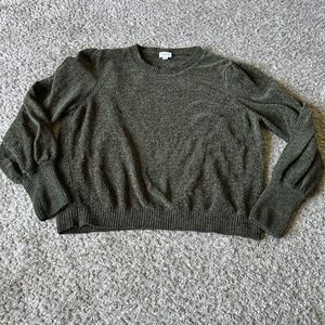 LuLaRoe Piper Sweater Green XL 18/20 NWOT Ballon sleeves soft Cropped